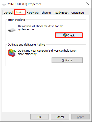 use the Error checking feature