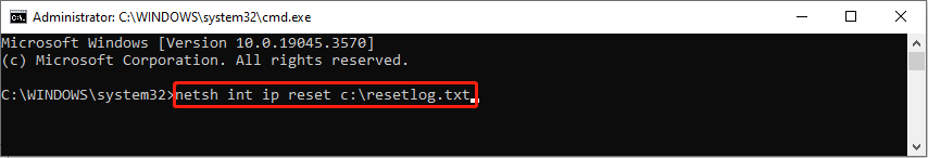 reset network connection