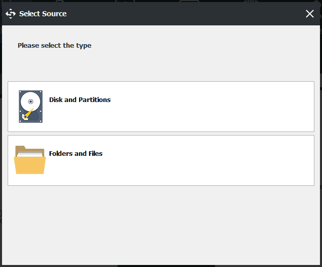 choose files to backup