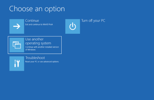 choose Use another operating system