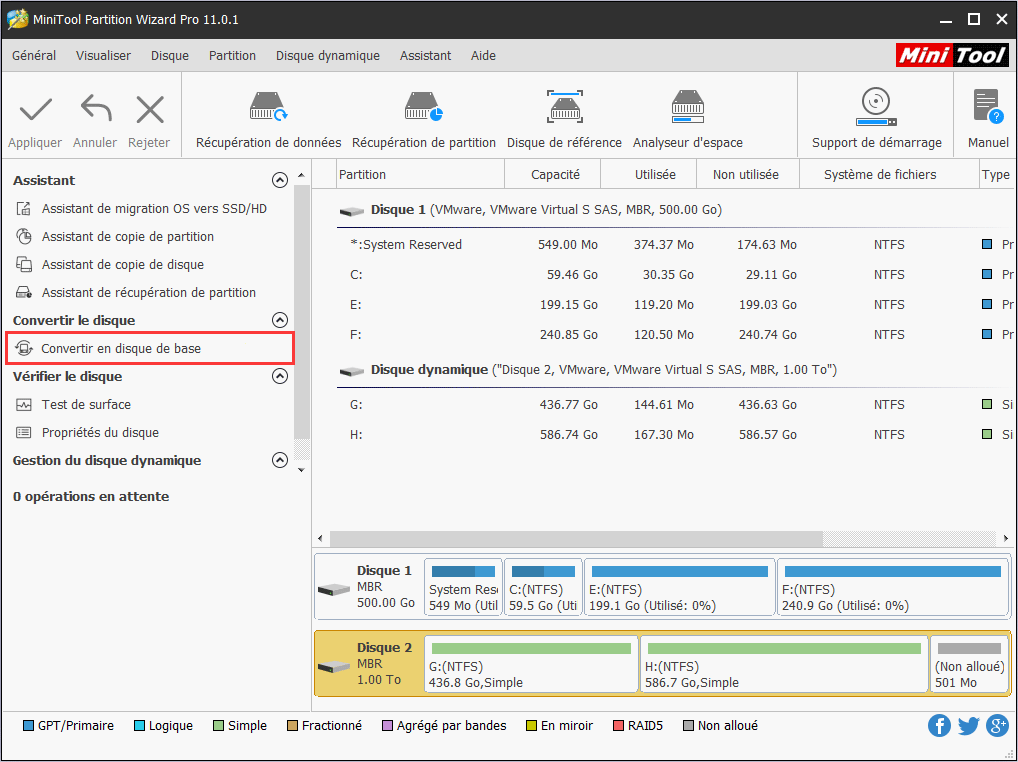 Convertir en diskque de base