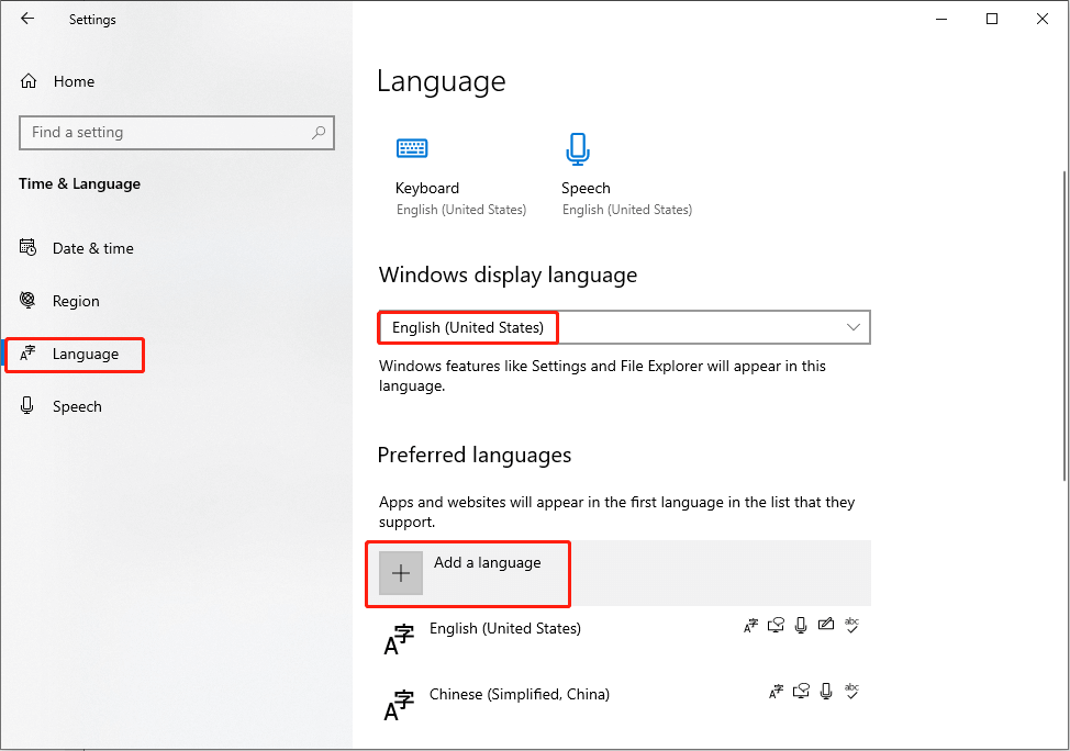 change language settings