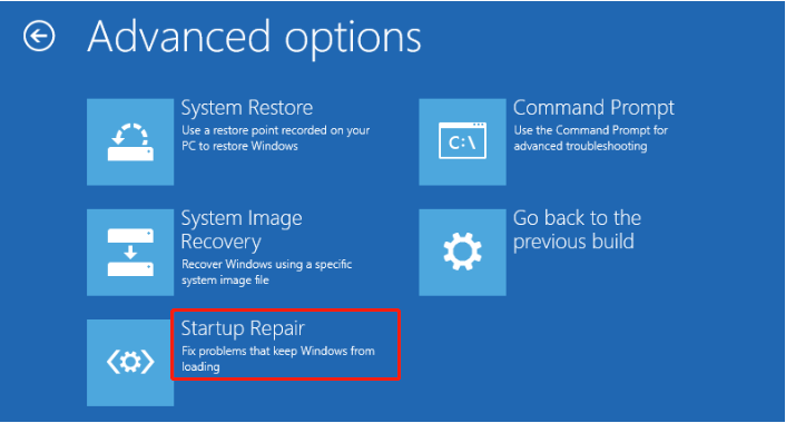 select Startup Repair