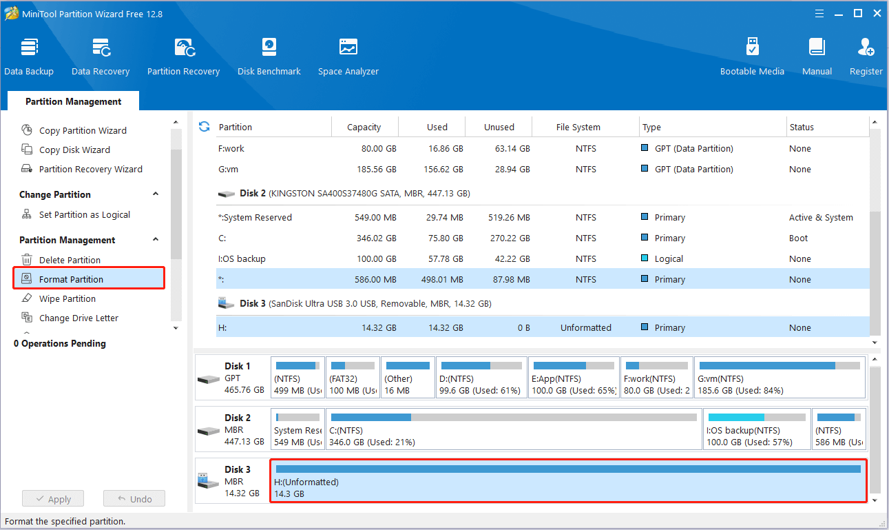 format the partition