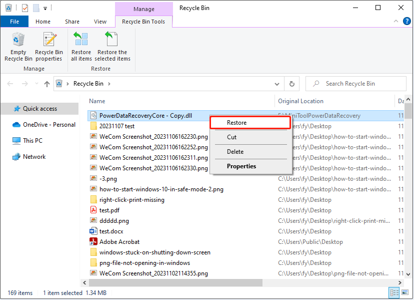 restore the deleted DLL file