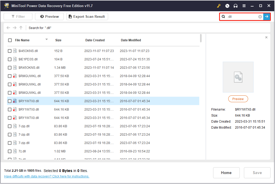 search for all DLL files