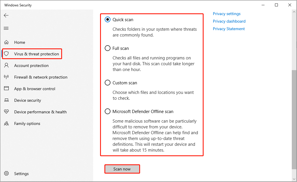 perform an antivirus scan