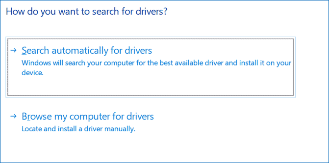 search automatically for drivers