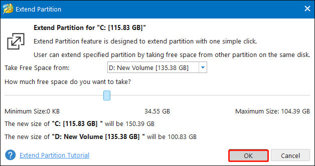 extend the disk space