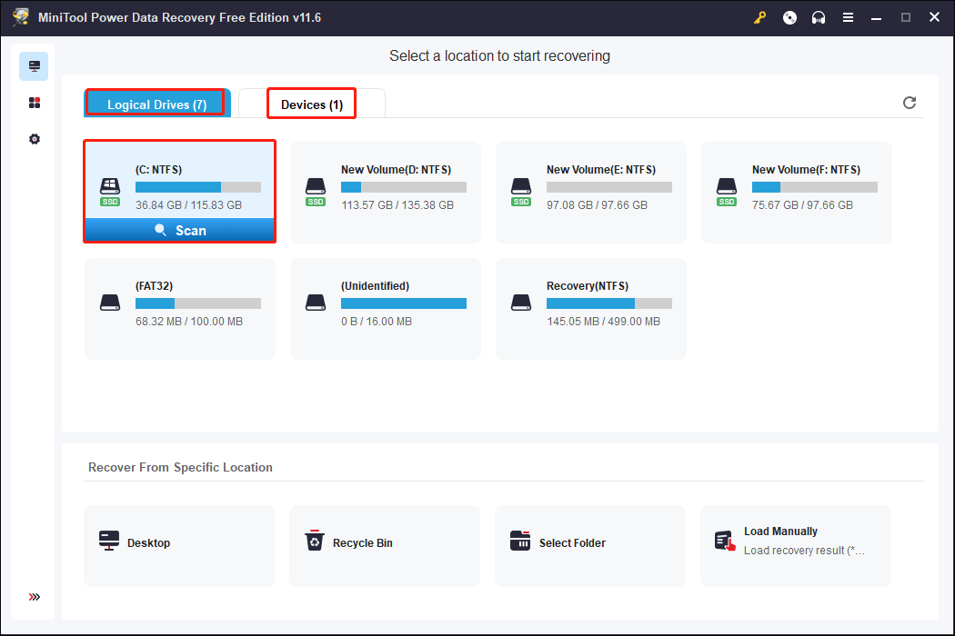 scan a partition