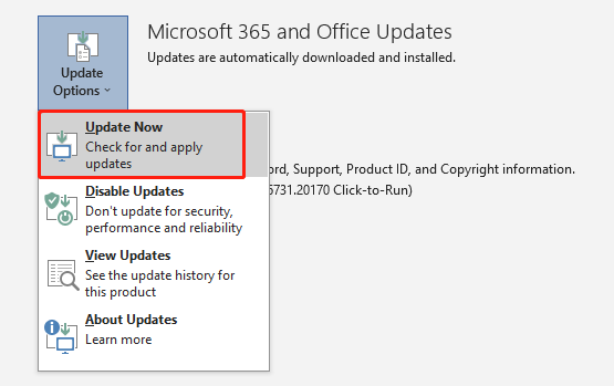 update Microsoft Office