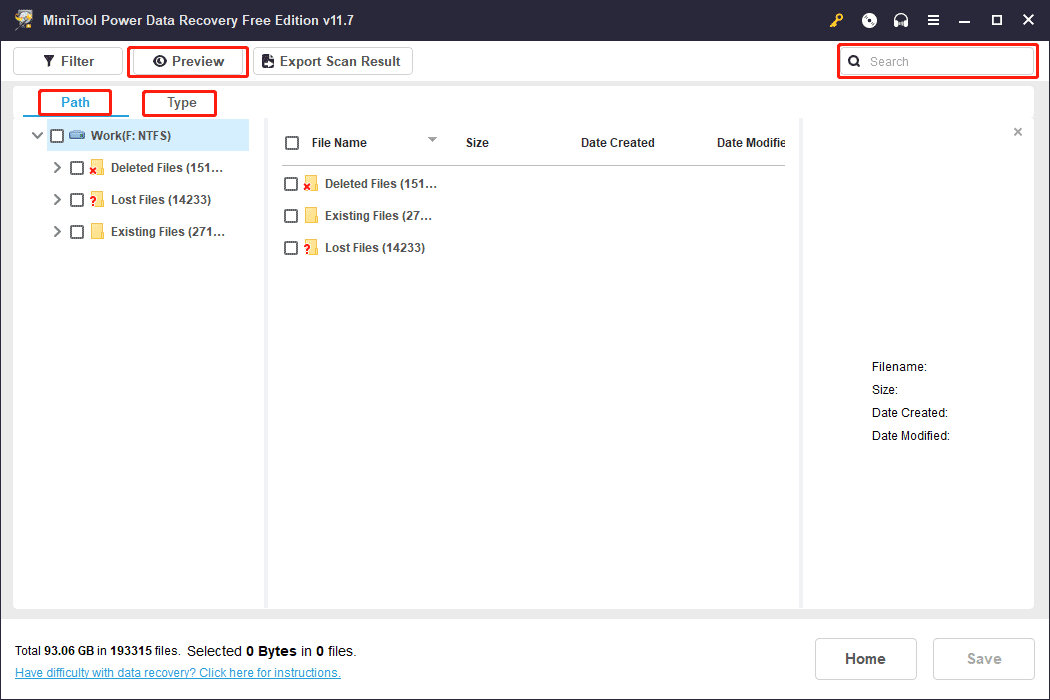 scan results interface