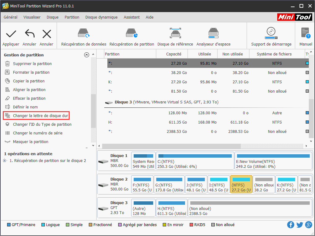 cochez toutes les partitions nécessaires, y compris les partitions existantes et les partitions supprimées/perdues, puis cliquez sur le bouton Terminer