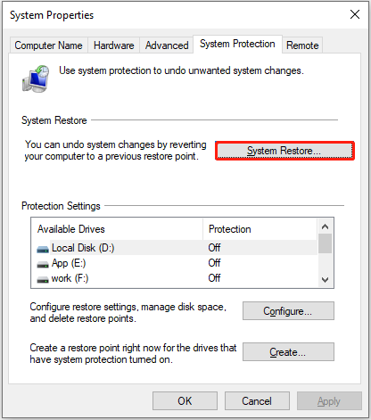 perform system restore