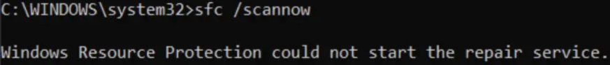 Windows Resource Protection could not start the repair service