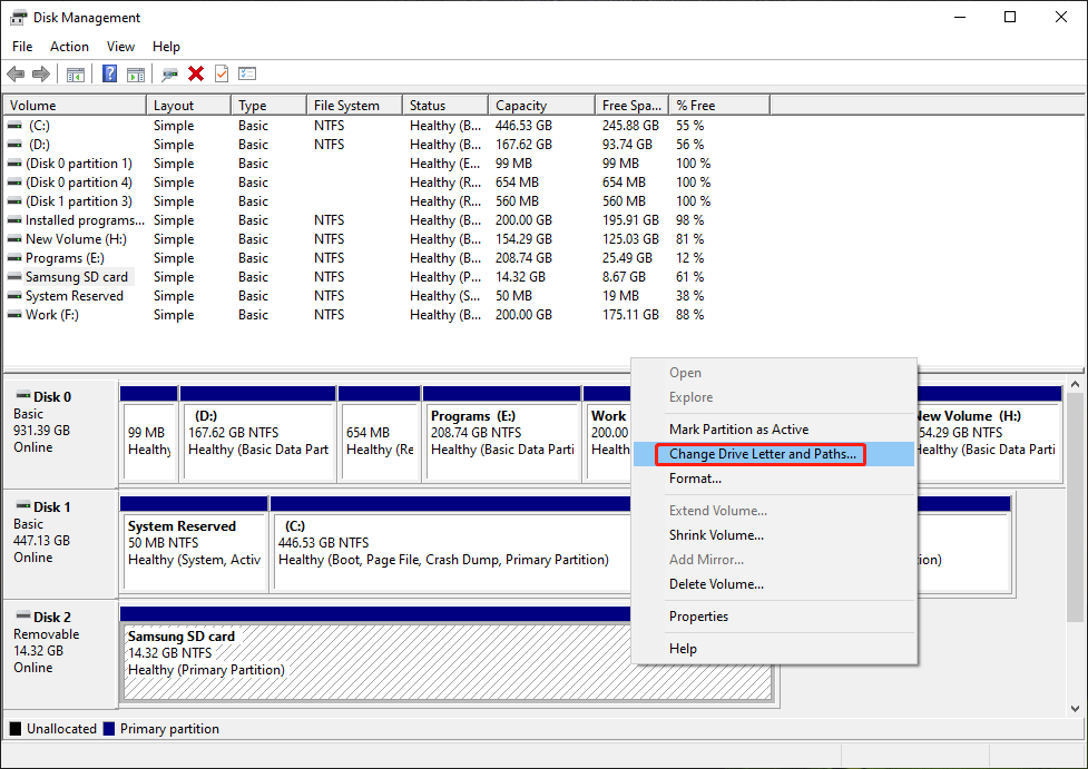 select Change Drive Letter and Paths