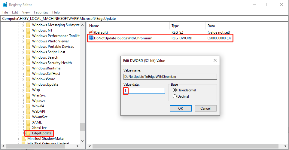 change the value data