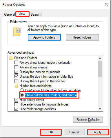 change view settings