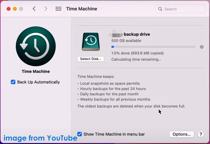 backup documents with Time Machine