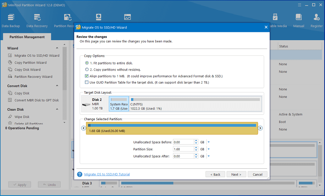 choose a copy option based on your needs