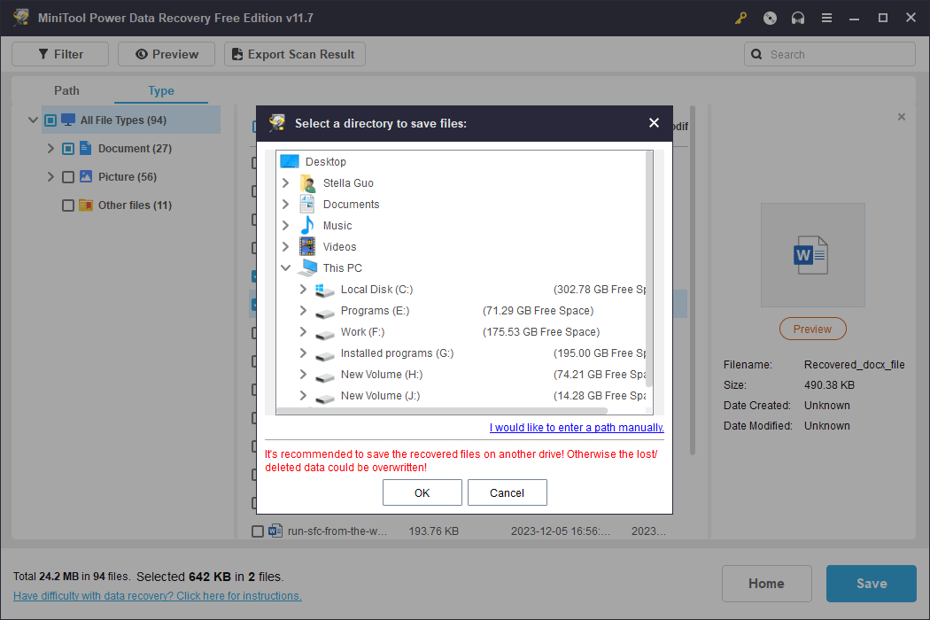 select a directory to save files