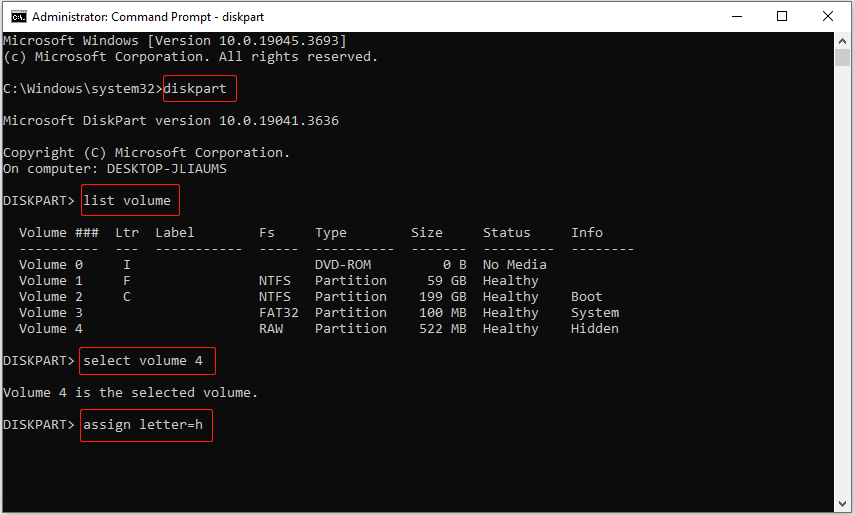 assign a drive letter