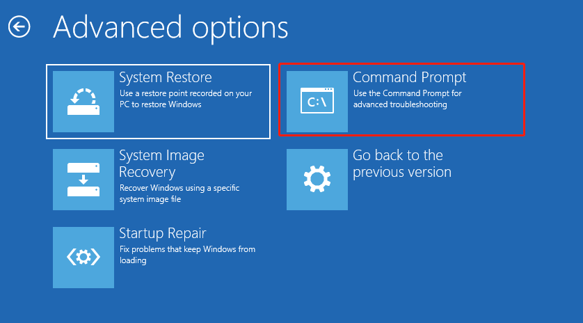 click Command Prompt