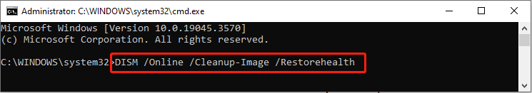 run the DISM command