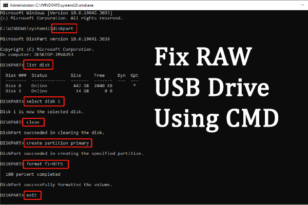 Fix a RAW USB Drive Using CMD | Protect & Recover Data