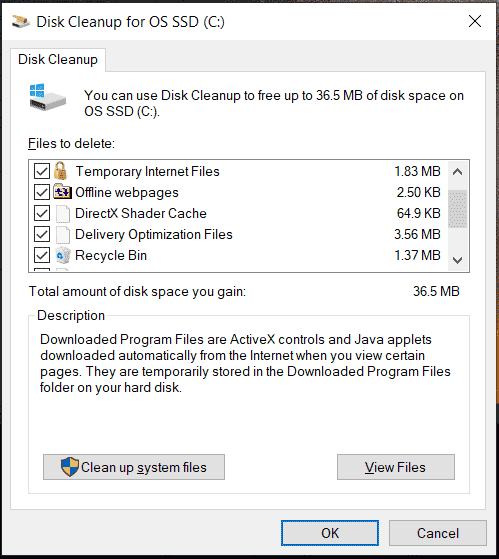 disk cleanup Windows 10