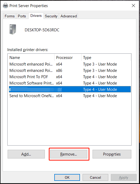 remove HP printer driver