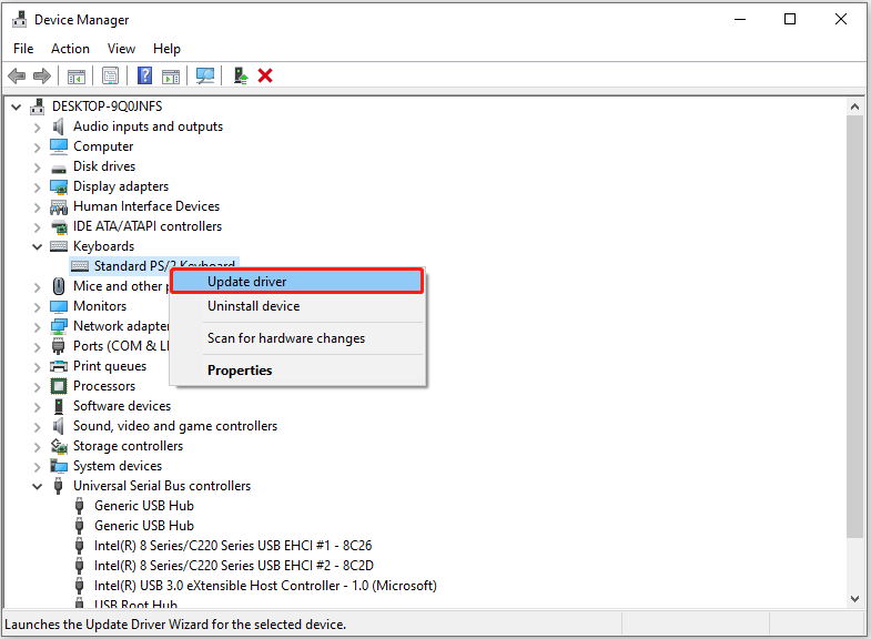 update the keyboard driver