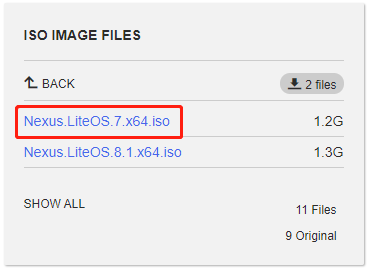 click the Nexus LiteOS 7 x64 link