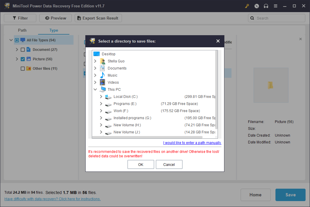 select a directory to save files