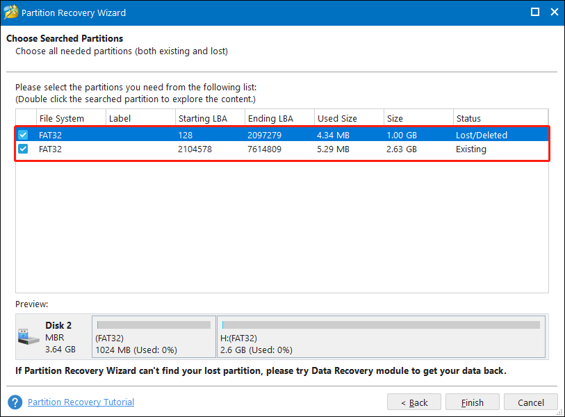 choose partitions