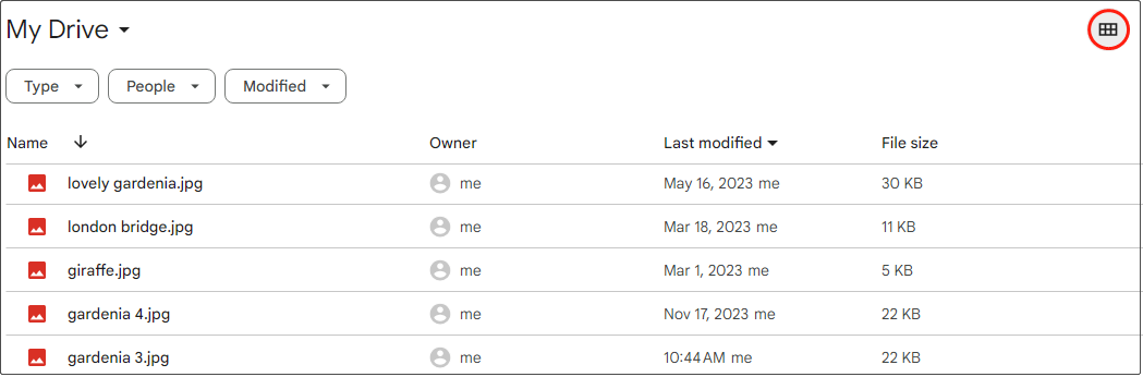 view files by file list