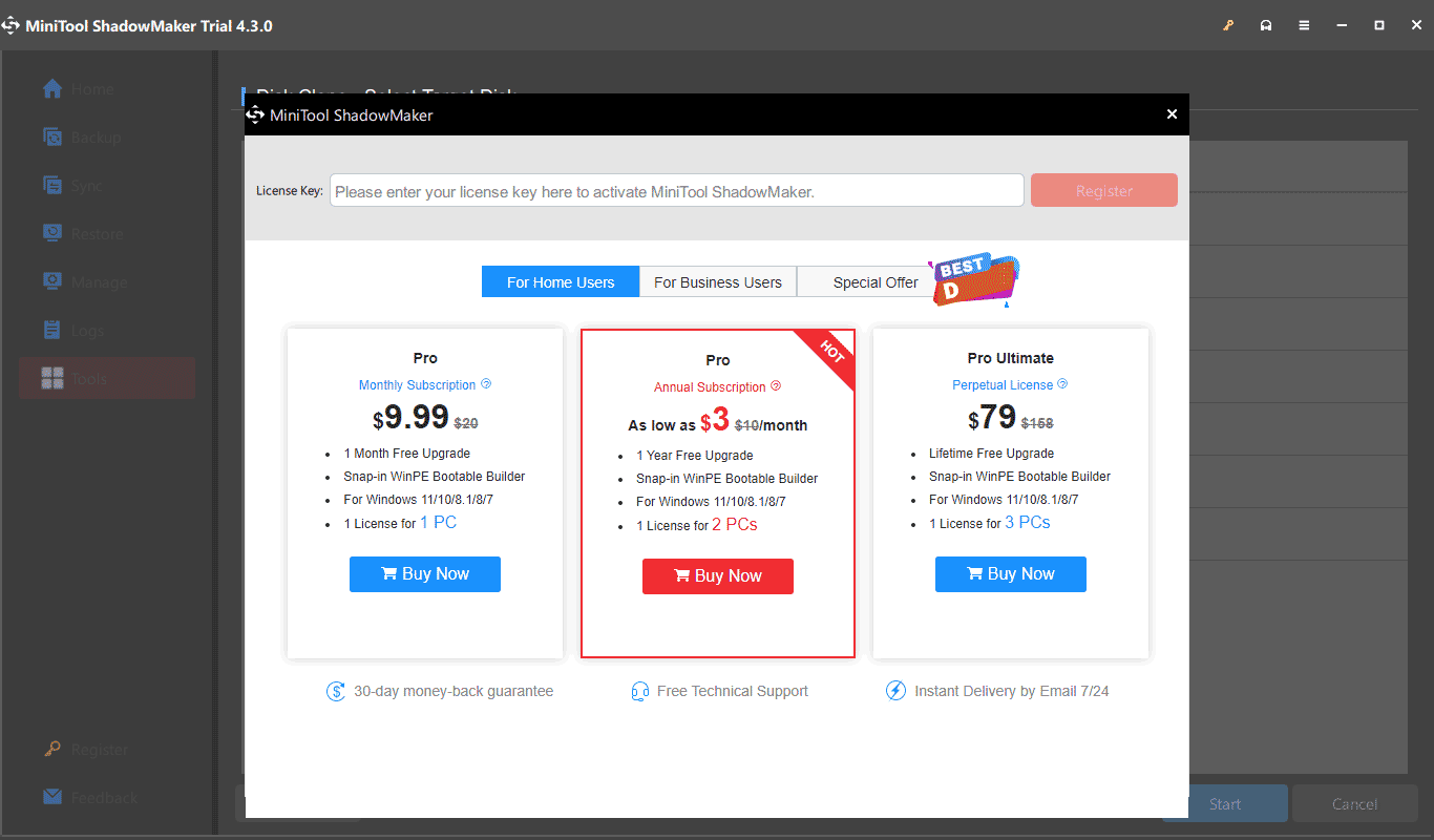 register MiniTool ShadowMaker