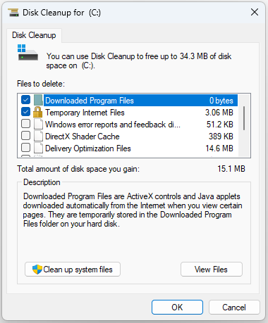 see how much disk space you can get