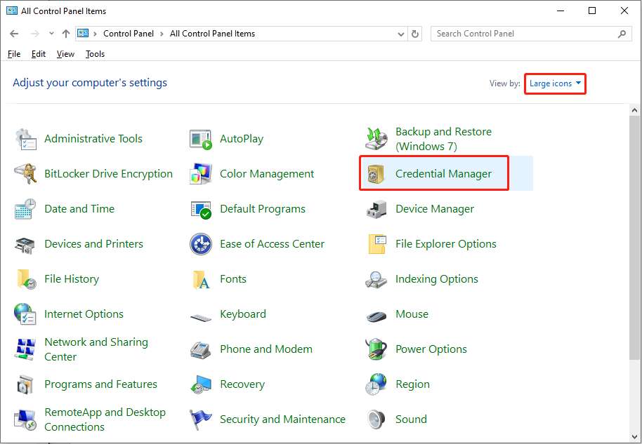 choose Credential Manager