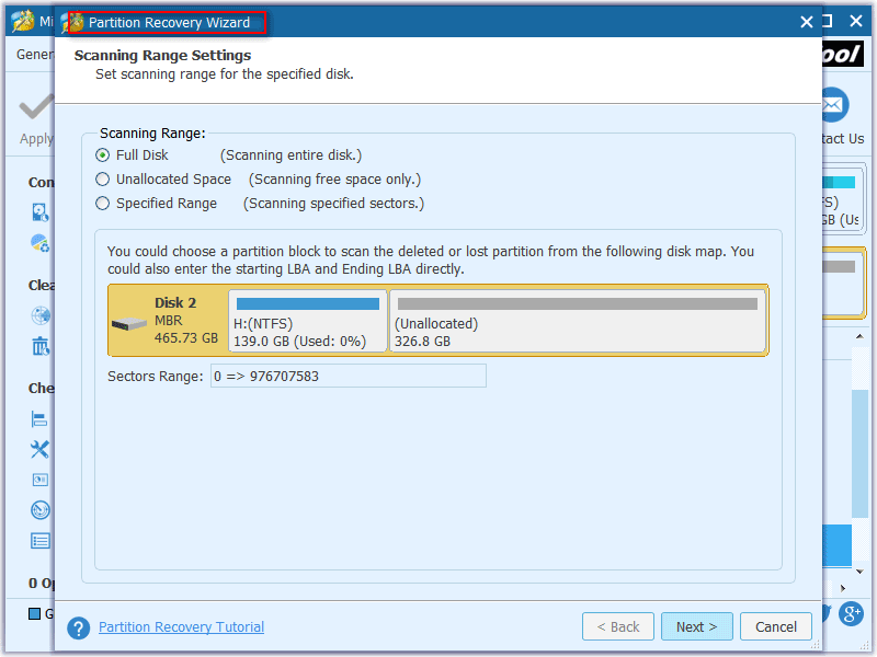 select disk and click on Partition Recovery