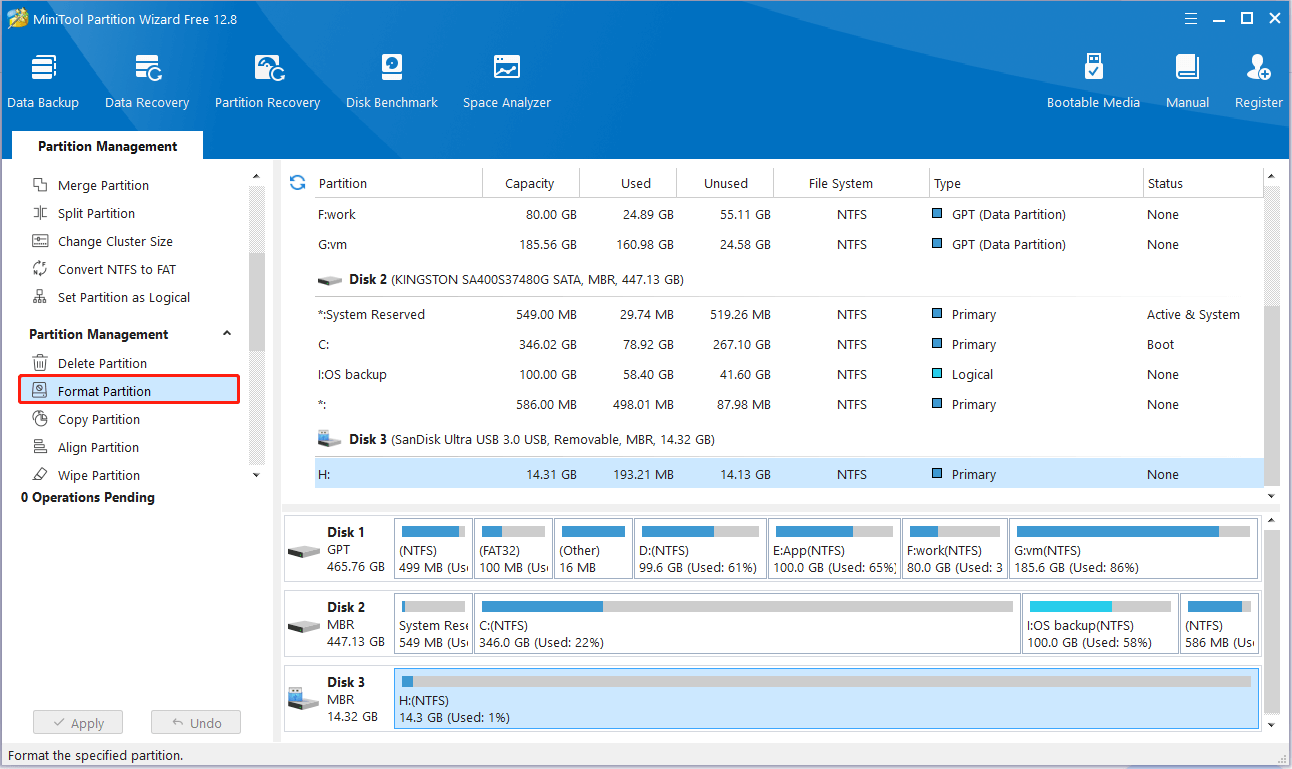 format the partition