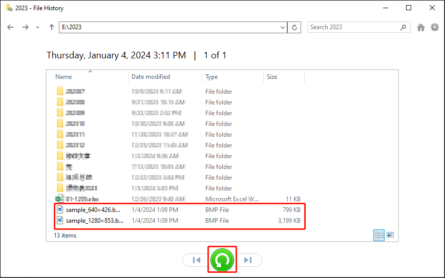 Pulihkan file dari Riwayat File