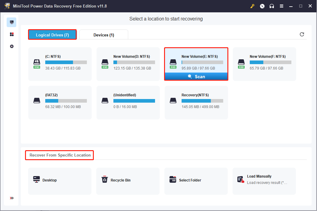 scan the partition