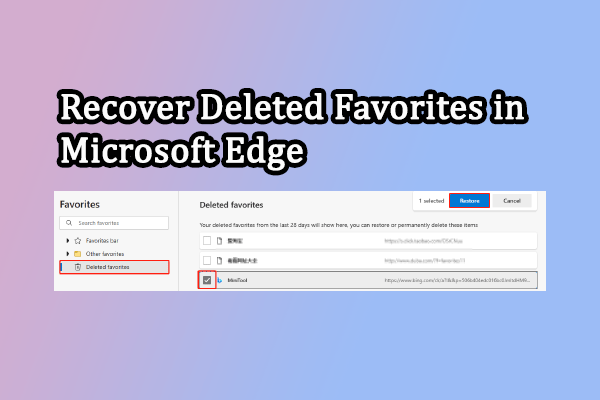 Tiga Cara Teruji untuk Memulihkan Favorit yang Dihapus di Microsoft Edge