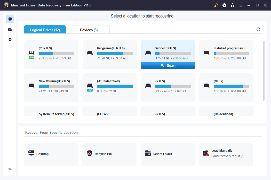 memulihkan data dari drive tertentu