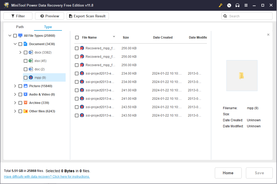 Pulihkan file MMP yang hilang