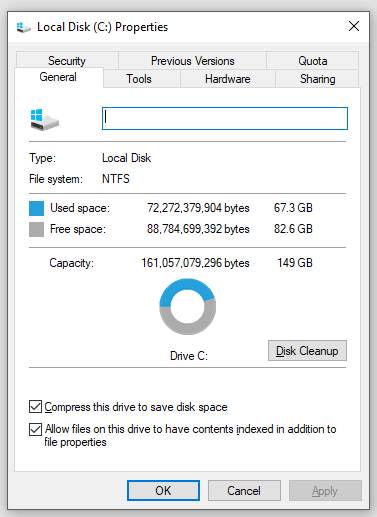 check disk space