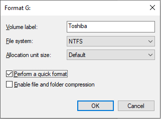 format using Disk Management