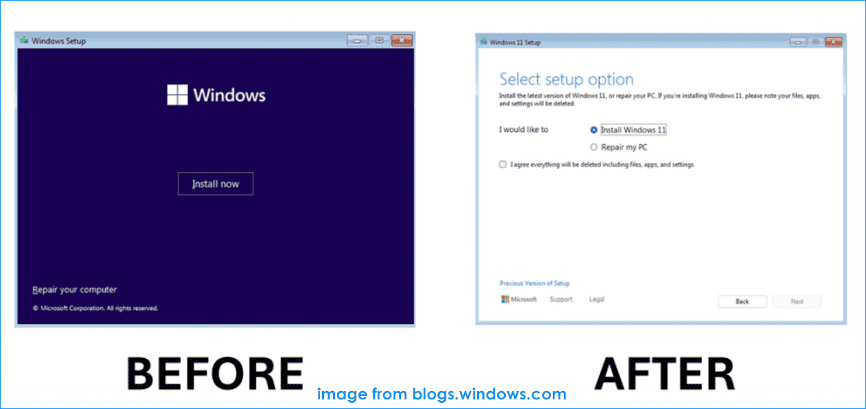 Windows Setup UI
