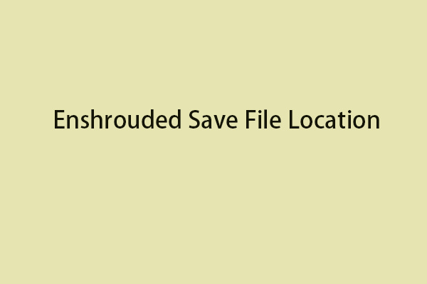 Enshrouded Save File Location: How to Find/Back up It?